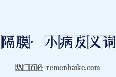 隔膜·小病反义词是什么意思的图片